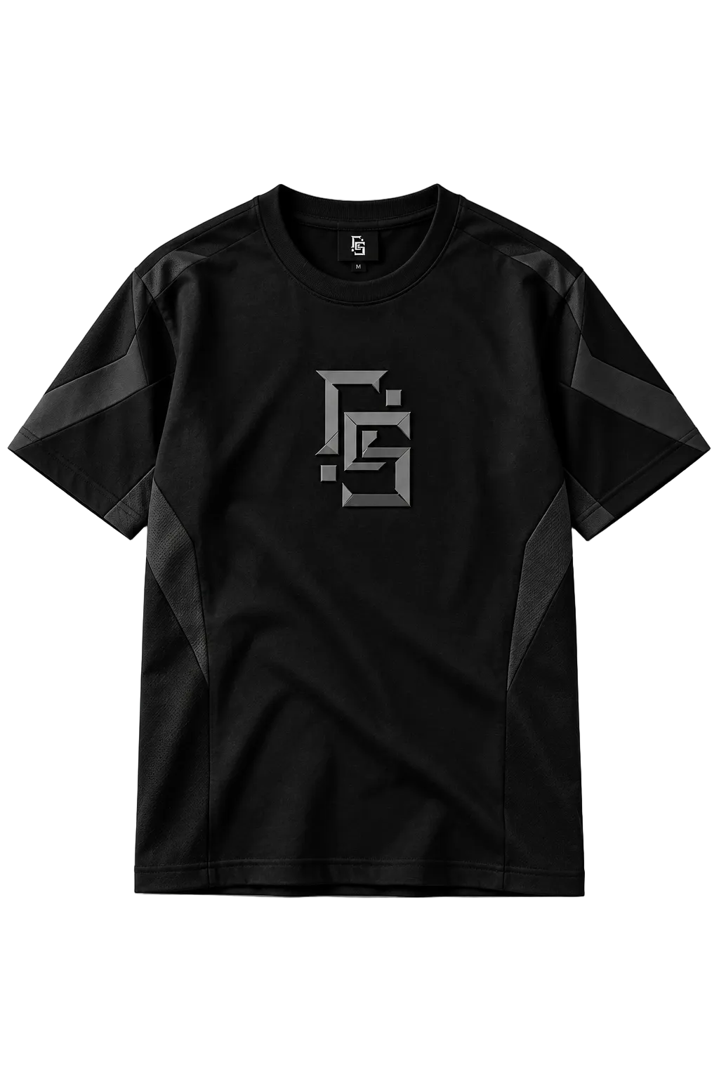 FS Black & Charcoal Panelled T-Shirt