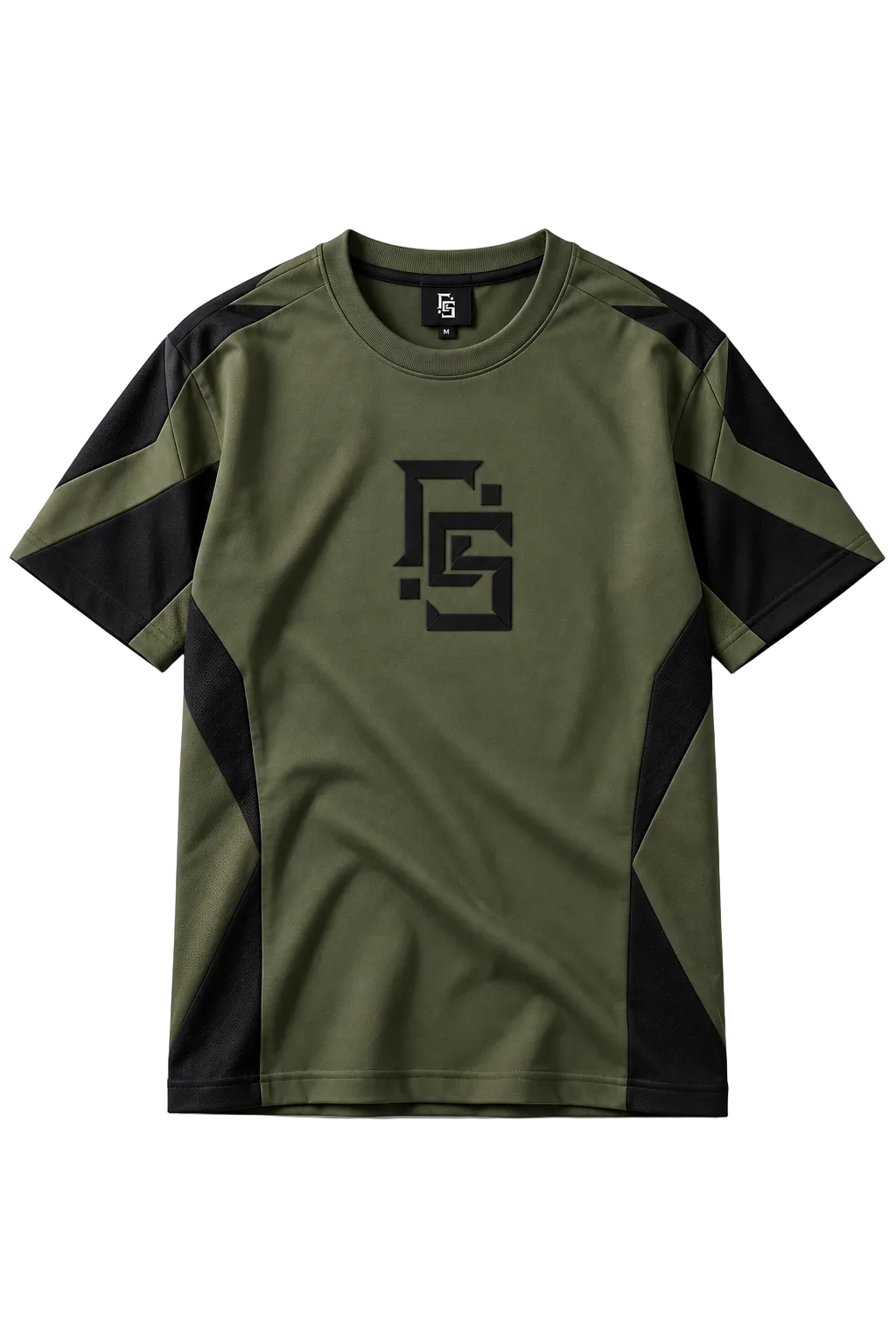 FS Olive Green & Black Streetwear T-Shirt